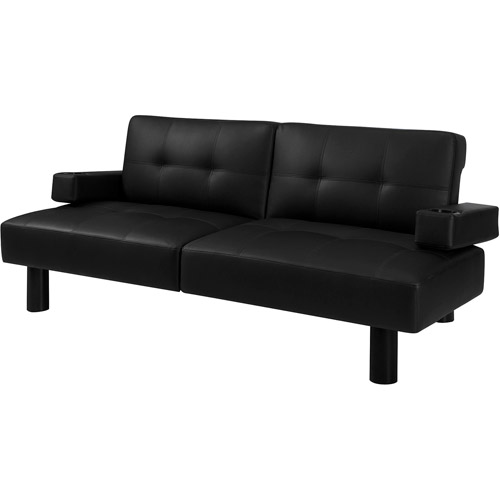 Home Theater Futon With Cupholders BLACK